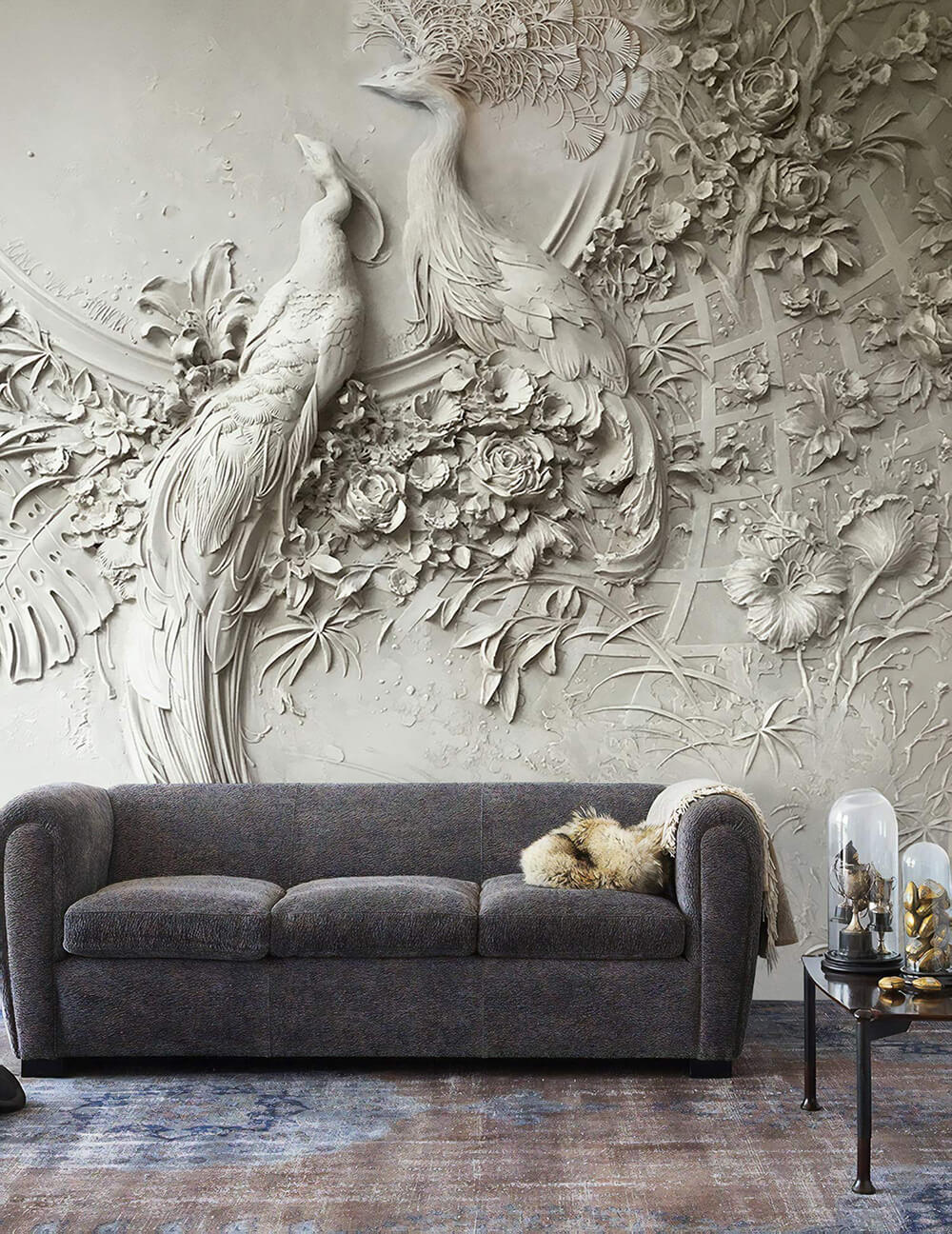 Nowoczesny barelief w minimalistycznym wnętrzu: gipsowe dekoracje w 2026.