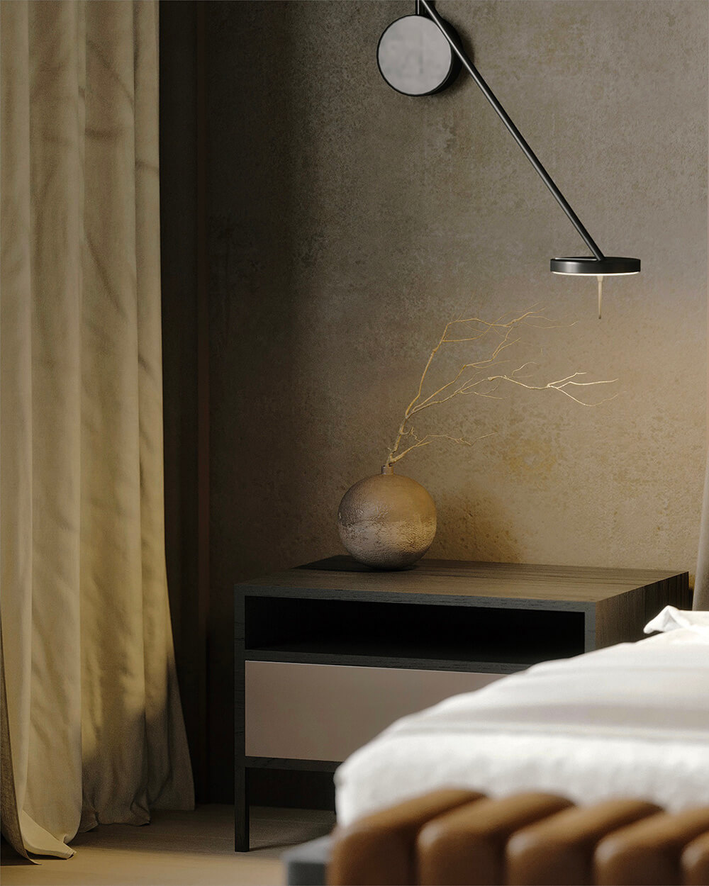 Przestronna master sypialnia Aranżacja master sypialni z dużym łóżkiem i strefą relaksu 2026.