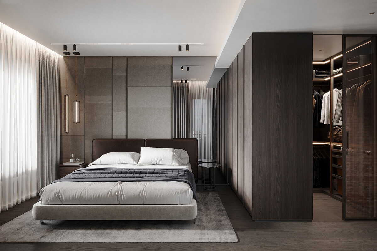 Master sypialnia z relaksem Aranżacja master sypialni z dużym łóżkiem i kącikiem do czytania 2026.