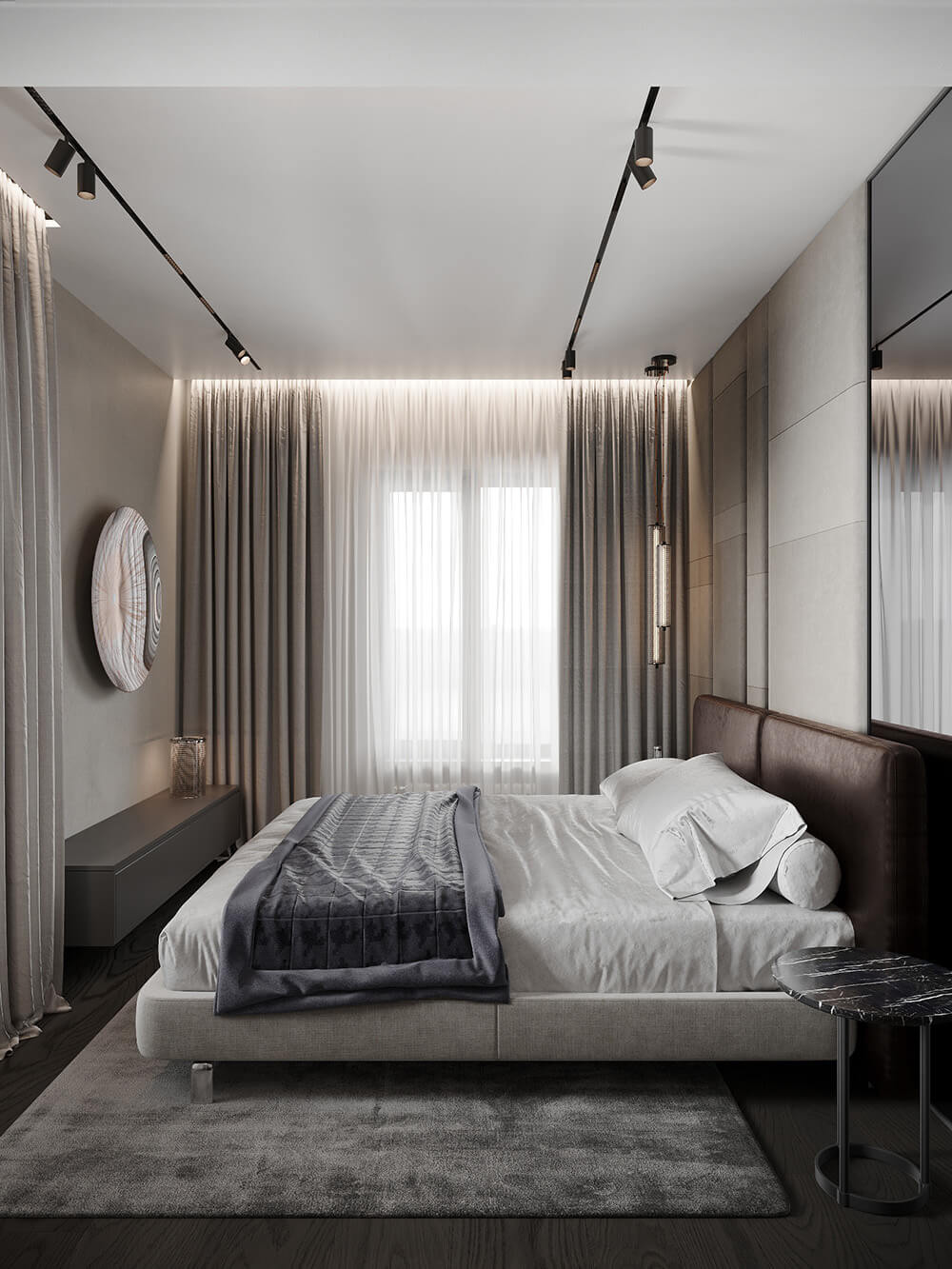 Luksusowy azyl 2026 Luksusowa master sypialnia 2026 z kominkiem i strefą relaksu.