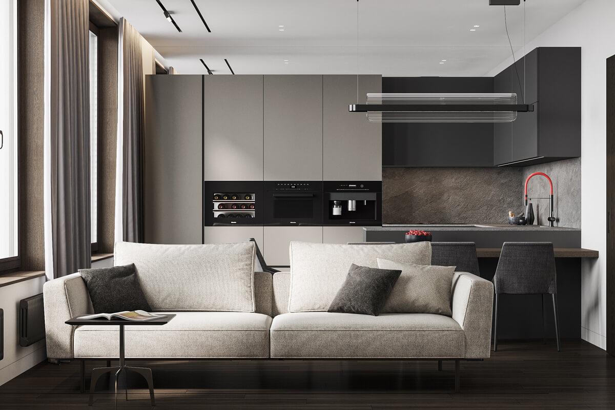 Nowoczesny design po remoncie - przykład udanego flippingu mieszkania.