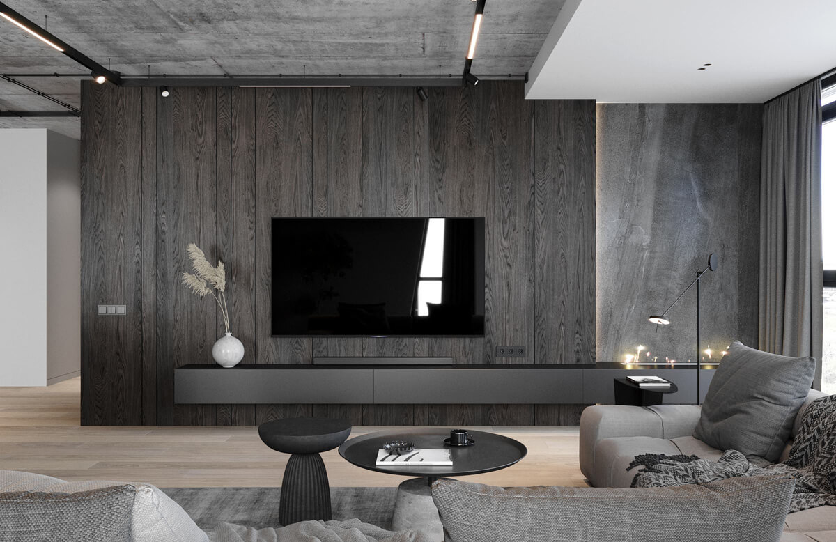 Elastyczny kamień w sypialni: ciepła tekstura i spokój naturalnego materiału na ścianie.