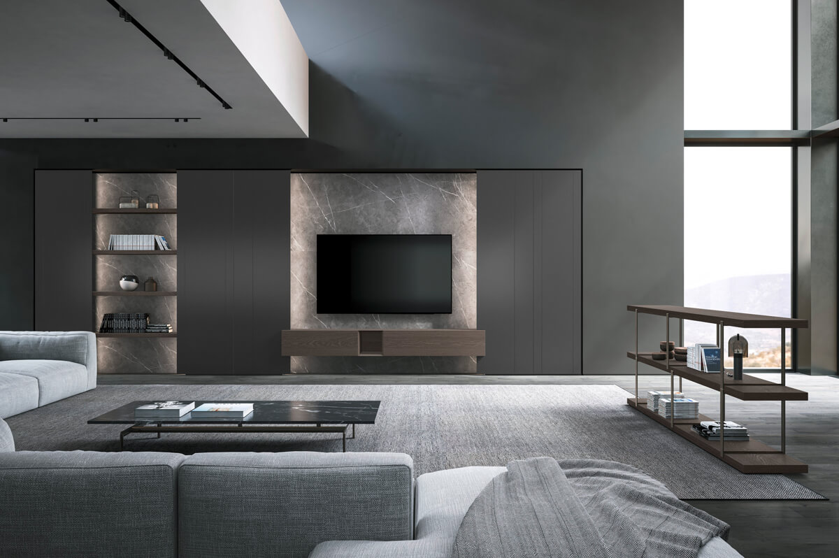 Salon: Praktyczne Pomysły Pomysły na nowoczesny salon z praktycznym podziałem na strefy w małym mieszkaniu.