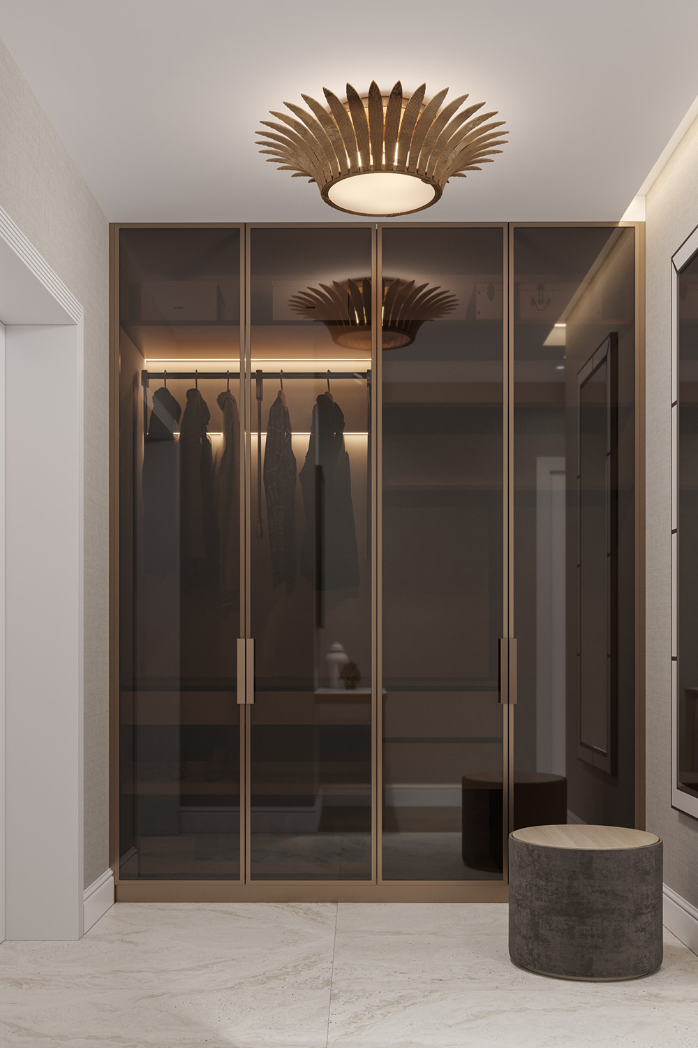 Kawa w połączeniu ze złotymi elementami: luksusowy i wyrafinowany wystrój.