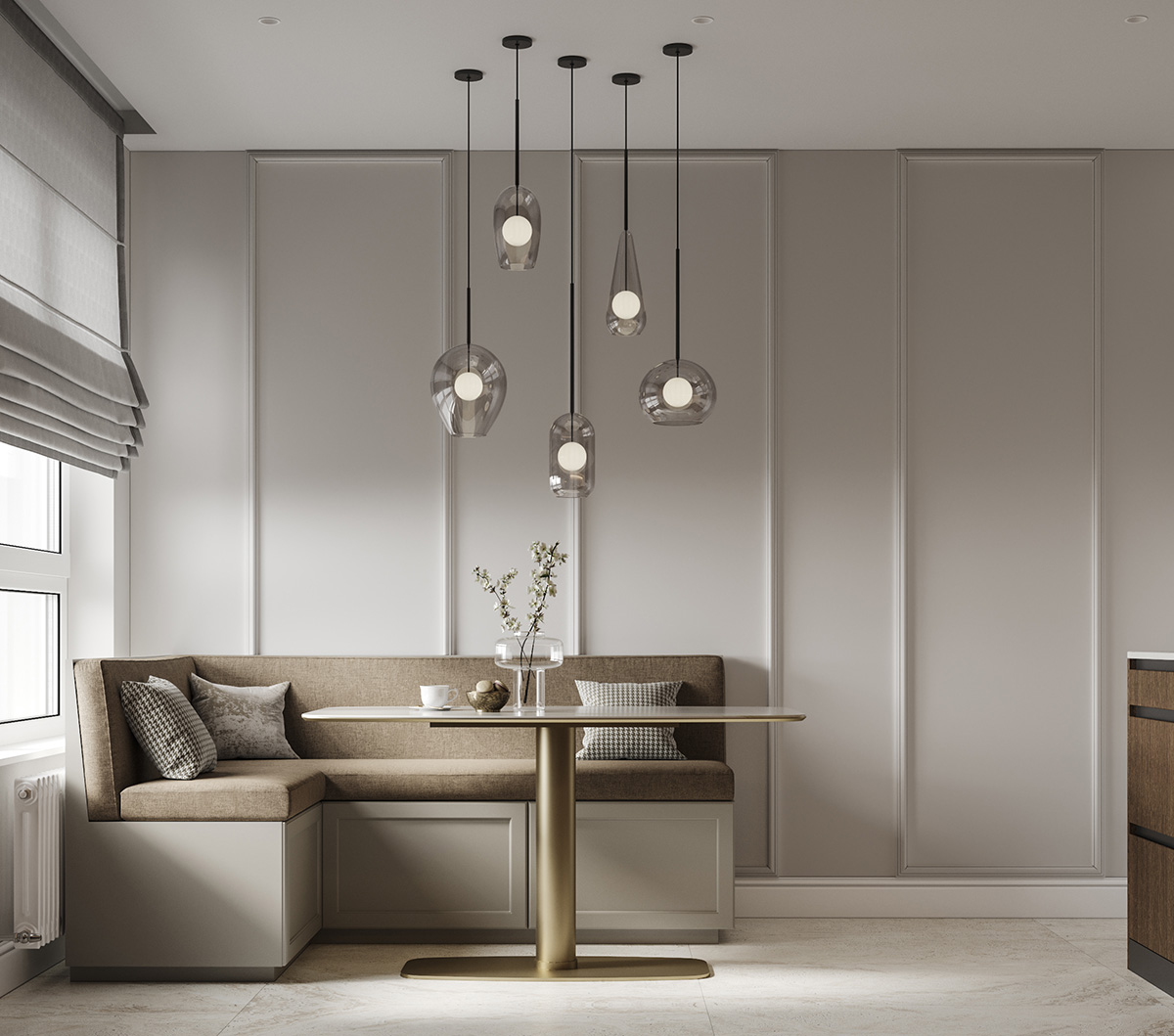 Prosty kawowy wystrój wnętrza, idealny dla miłośników minimalizmu.