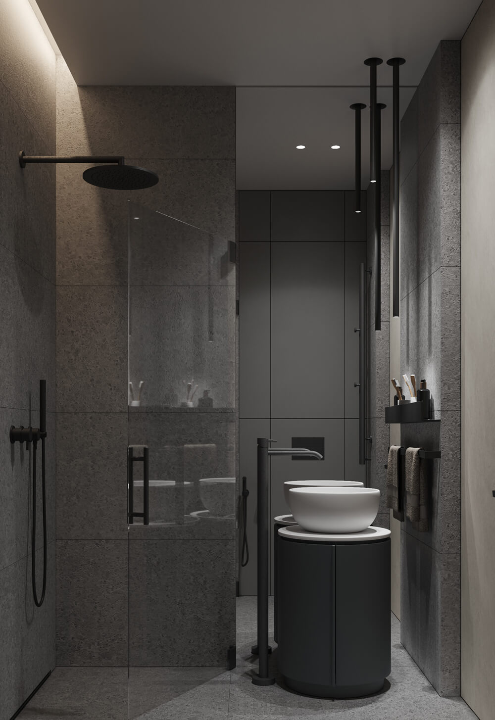 Loftowy charakter Męski loft z ceglaną ścianą, skórzaną sofą i industrialnym oświetleniem.