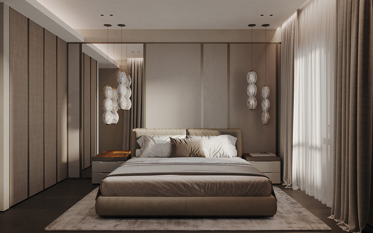 Jasny dywan wełniany w minimalistycznym wnętrzu. Idealny do małego mieszkania.