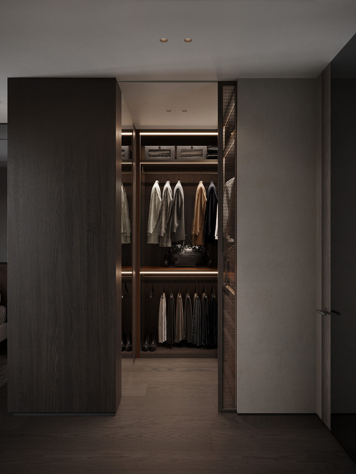 Inspirująca aranżacja prywatnej strefy w małym mieszkaniu z wykorzystaniem minimalistycznego designu.