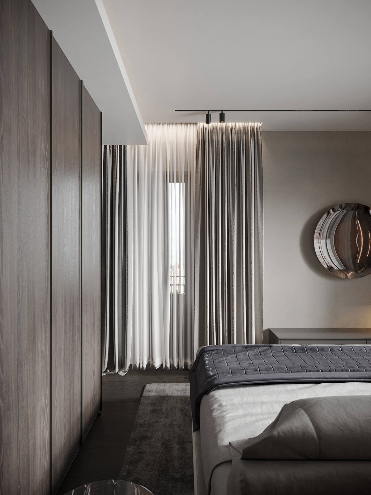 Przytulna prywatna strefa w mieszkaniu z roślinami i miękkim oświetleniem.