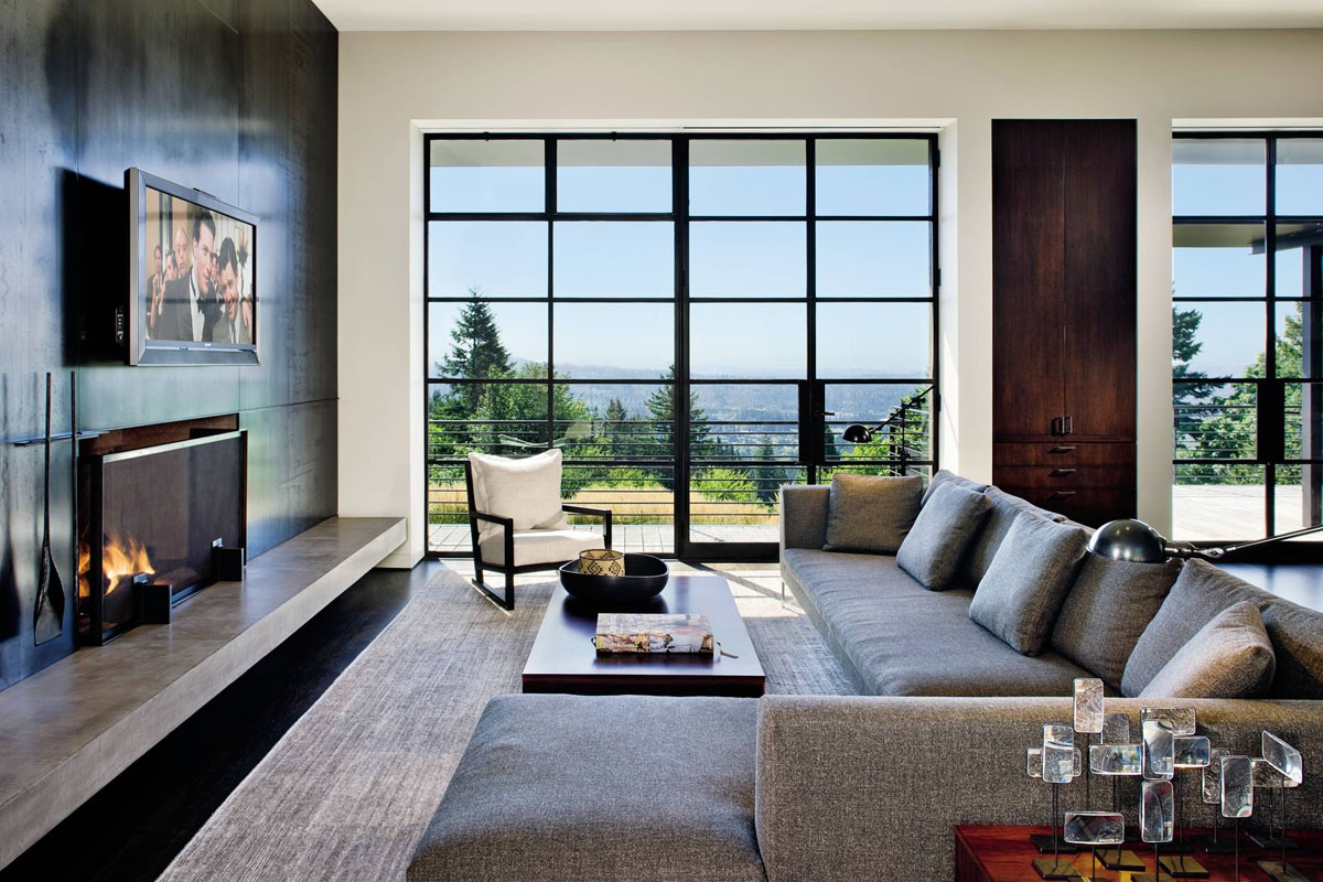 Elegancja i Natura Stylowe wnętrze 2026: ciepłe barwy ścian, naturalne materiały i oświetlenie asymetryczne w pokoju.