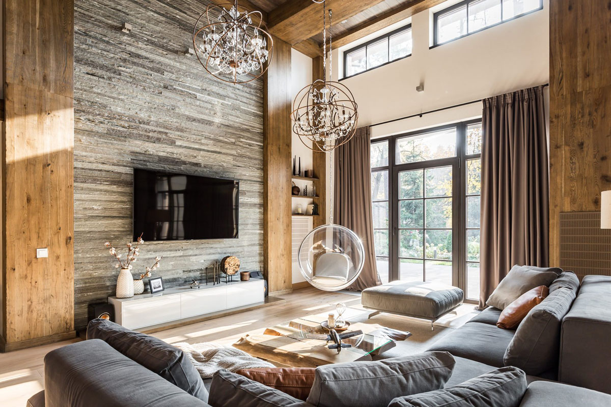 Nowoczesny Przytulny Design Ciepłe barwy i asymetryczne oświetlenie kreują przytulne wnętrze w nowoczesnym stylu w 2026.