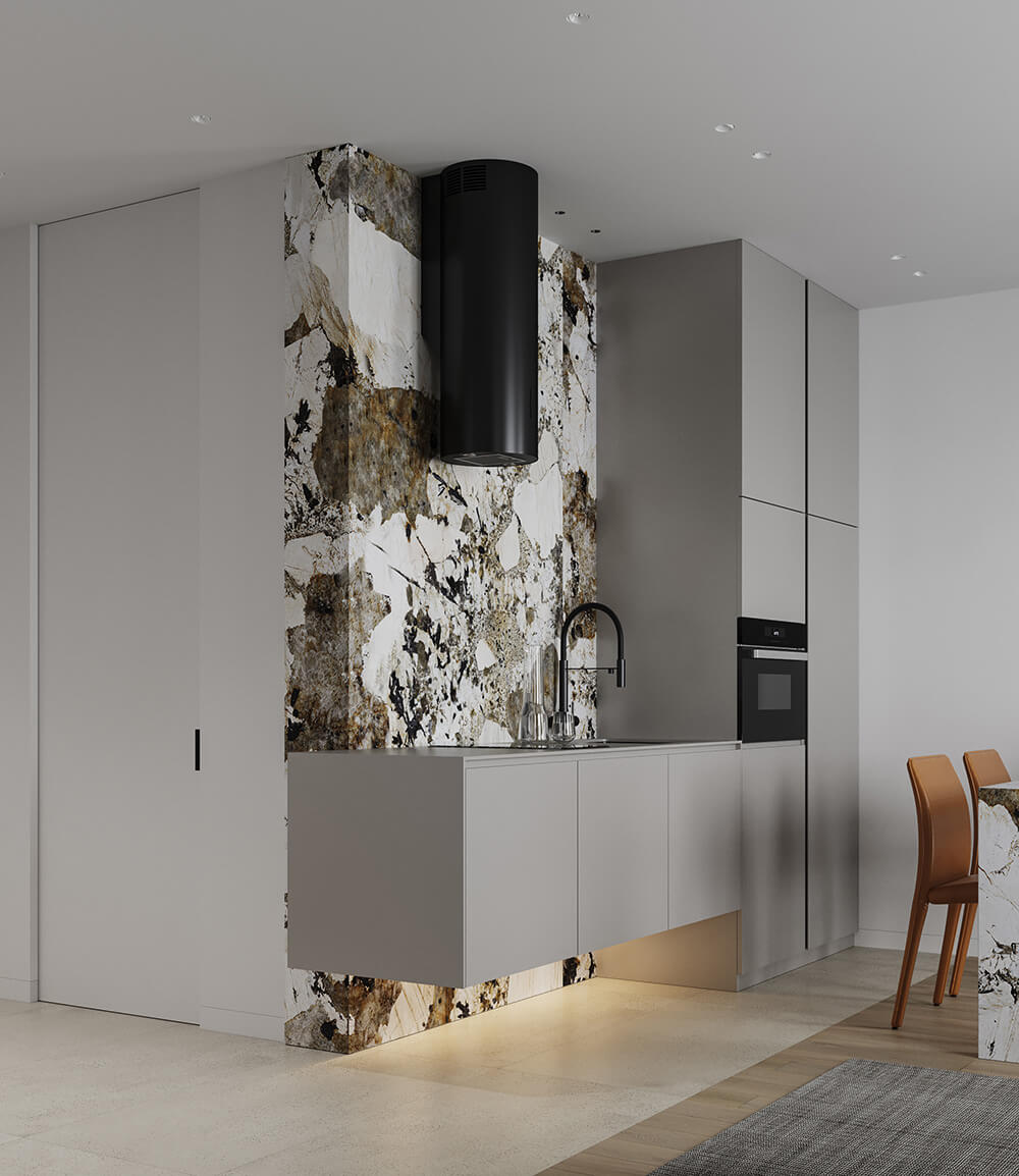 Neutralna elegancja Nowoczesne, monochromatyczne wnętrze mieszkania w neutralnych kolorach i eleganckimi meblami w 2026.