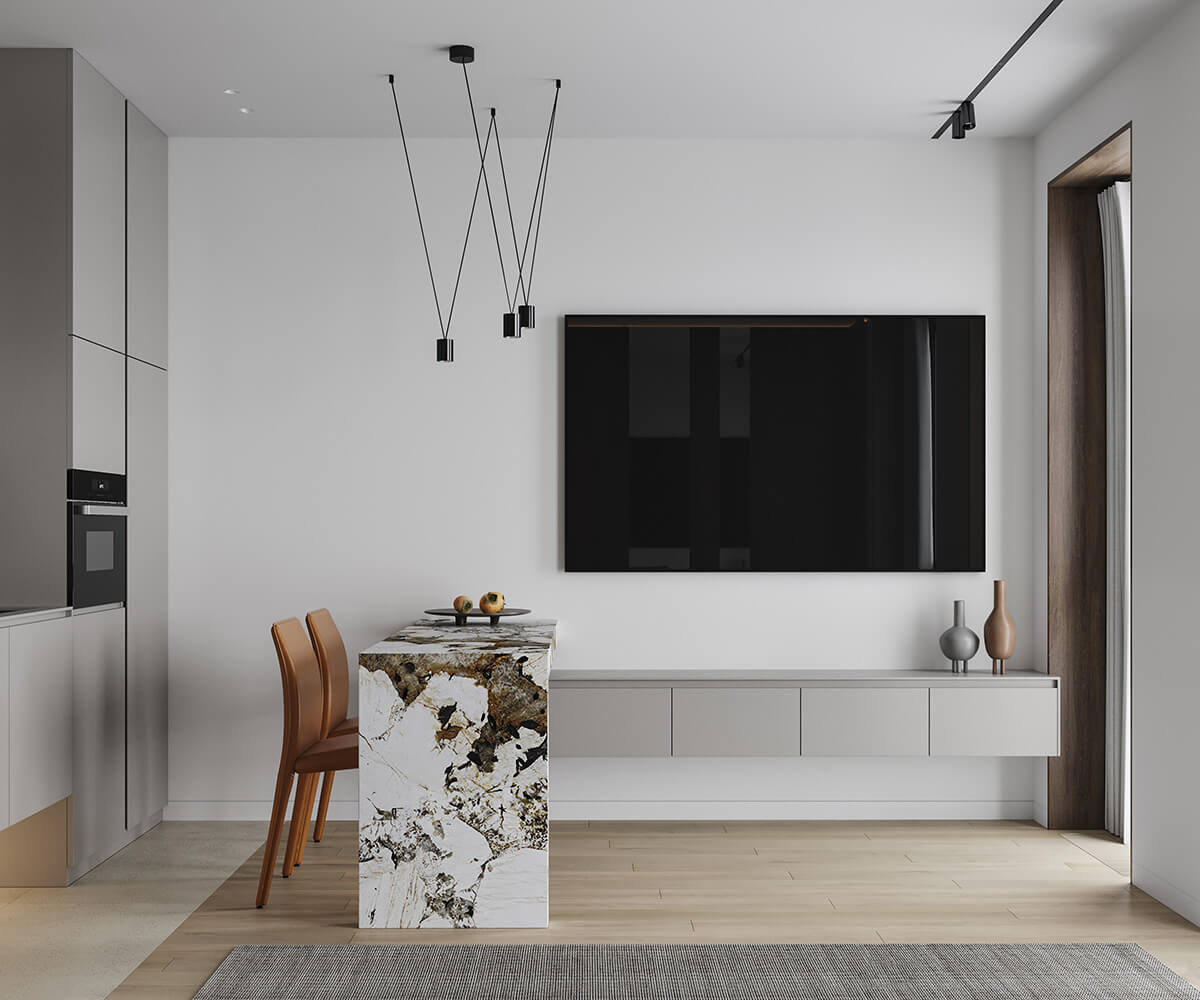 Minimalizm i światło Minimalistyczny, monochromatyczny salon z naturalnym światłem i prostymi formami w 2026.