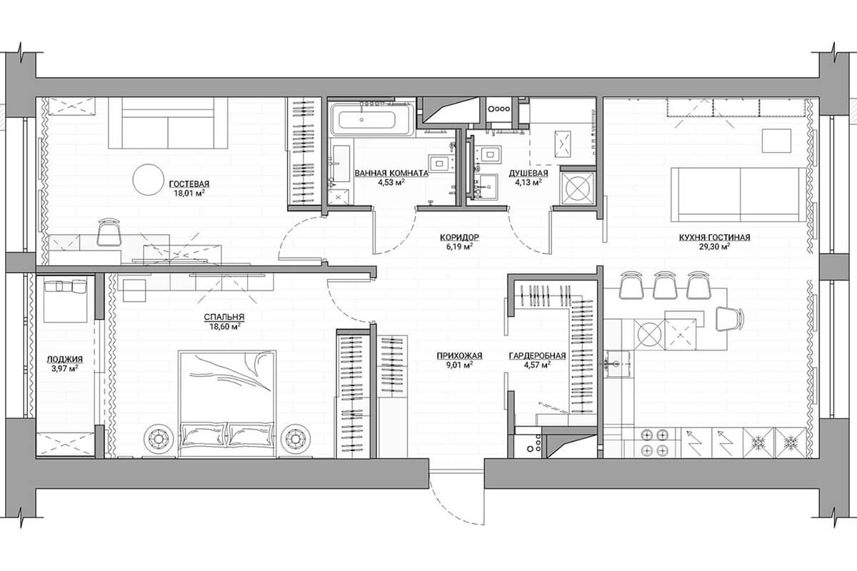 Aranżacja mieszkania: nowoczesny design i funkcjonalność przestrzeni po przebudowie.