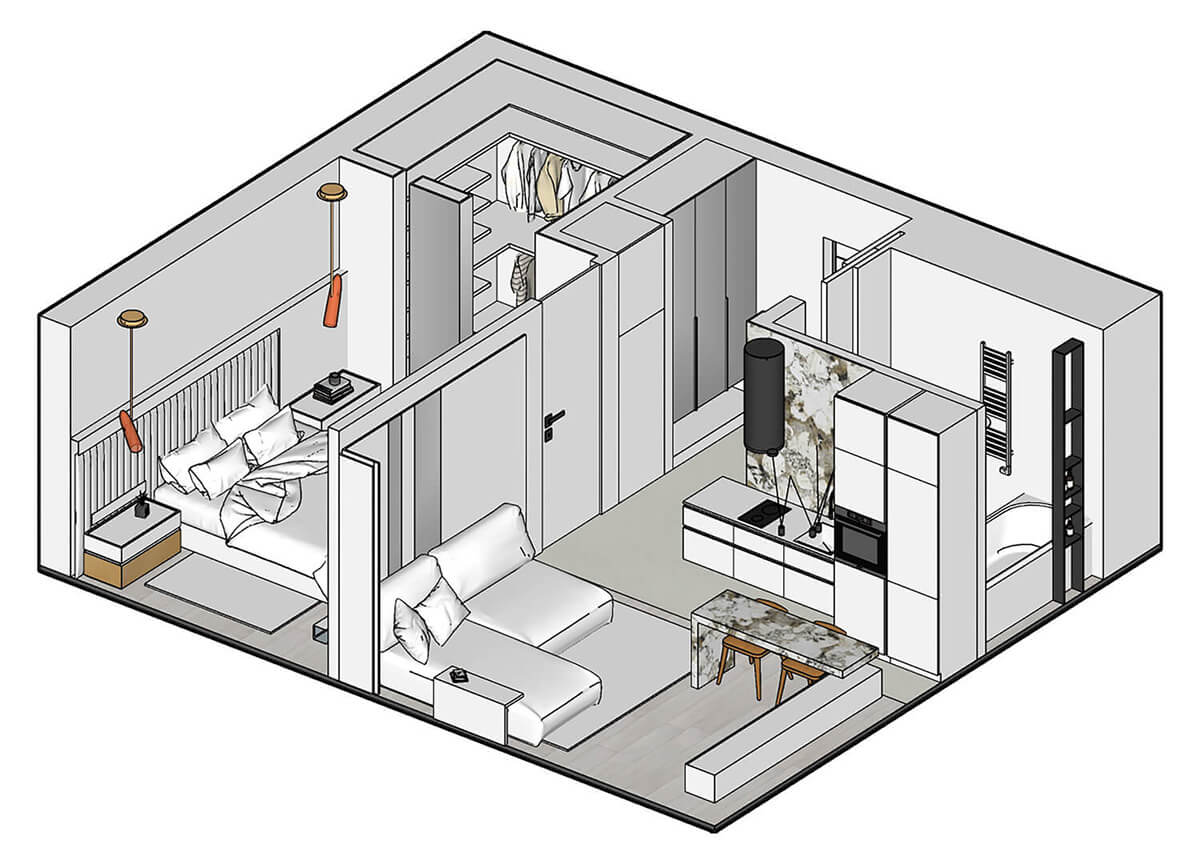 Nowoczesna łazienka po przebudowie mieszkania w 2026: komfort i elegancja.