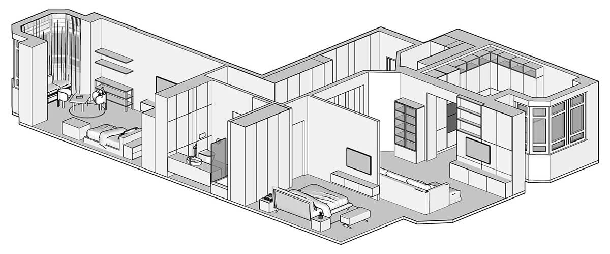 Nowoczesny design wnętrza po przebudowie mieszkania w 2026 roku: elegancja i styl.