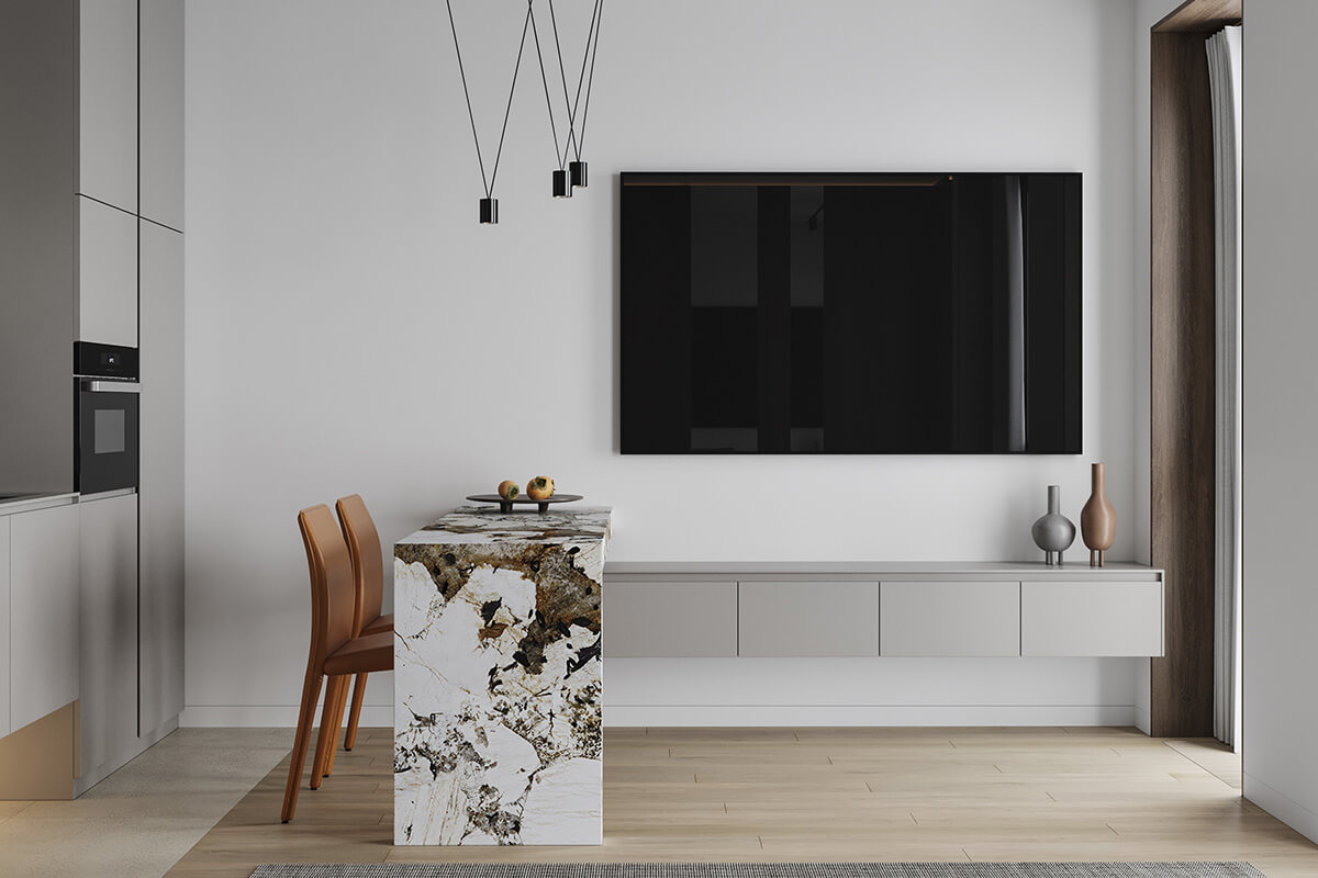 Łazienka z klasą Nowoczesna łazienka z podwieszaną szafką pod umywalkę i lustrem. Minimalizm 2026.