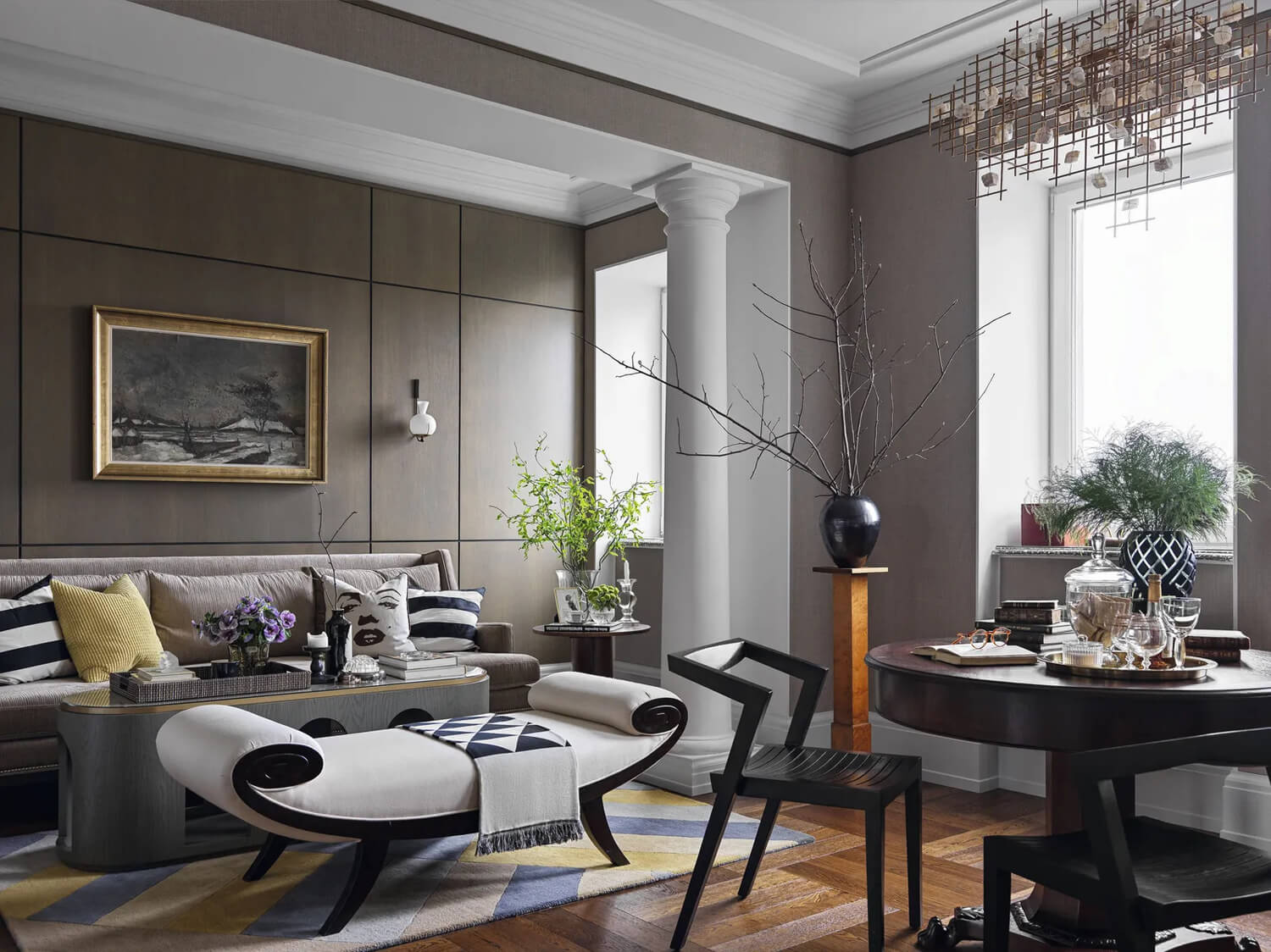 Funkcjonalny i stylowy design wnętrza dwupokojowego mieszkania na małej przestrzeni.