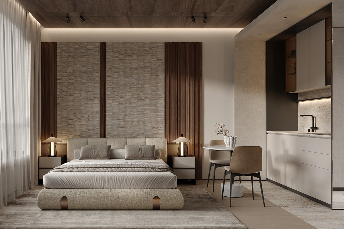 Trawertyn w nowoczesnym wnętrzu: naturalne piękno i elegancja na ścianach.