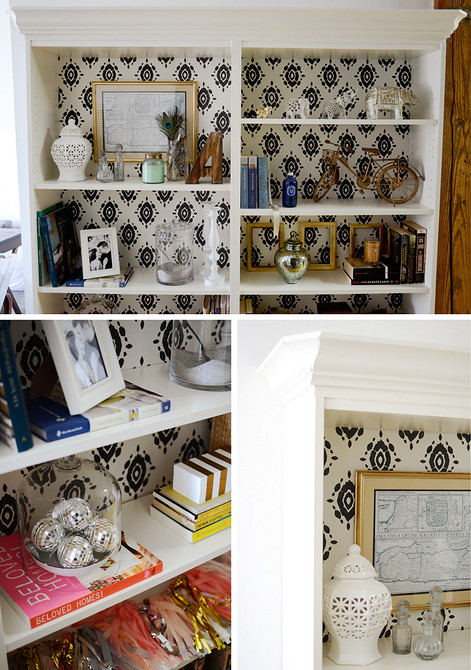 Funkcjonalny Billy IKEA hack jako biblioteczka: książki w otwartej garderobie.