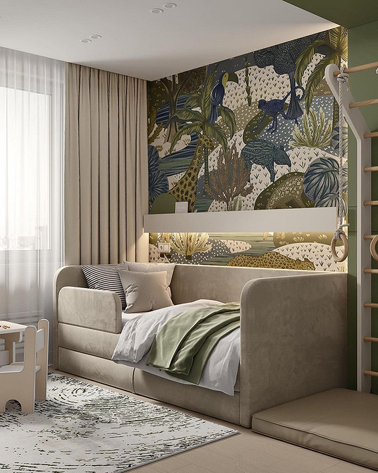 Nowoczesny salon z dużym, narożnym beżowym диваном i журнальним столиком. Trendy 2026.