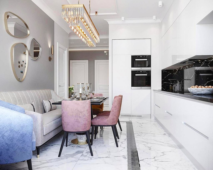 Minimalistyczna kanapa do małej kuchni, praktyczny i stylowy element wystroju 2026.