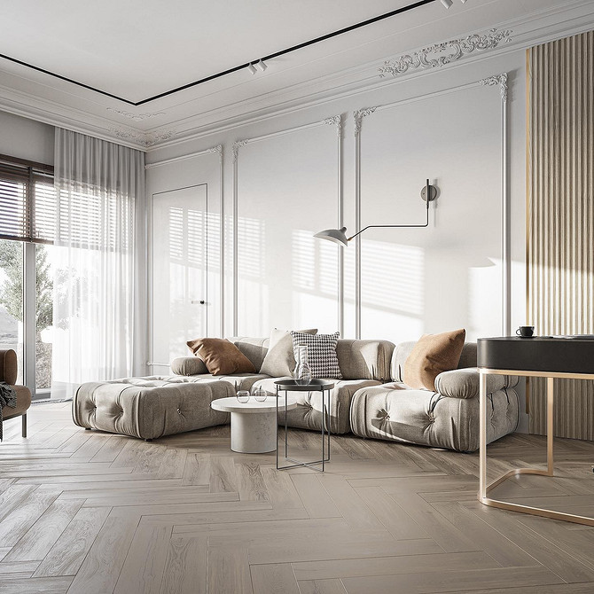 Skórzana sofa klasyczna Klasyczna sofa z elegancką, skórzaną tkaniną obiciową w tradycyjnym salonie.