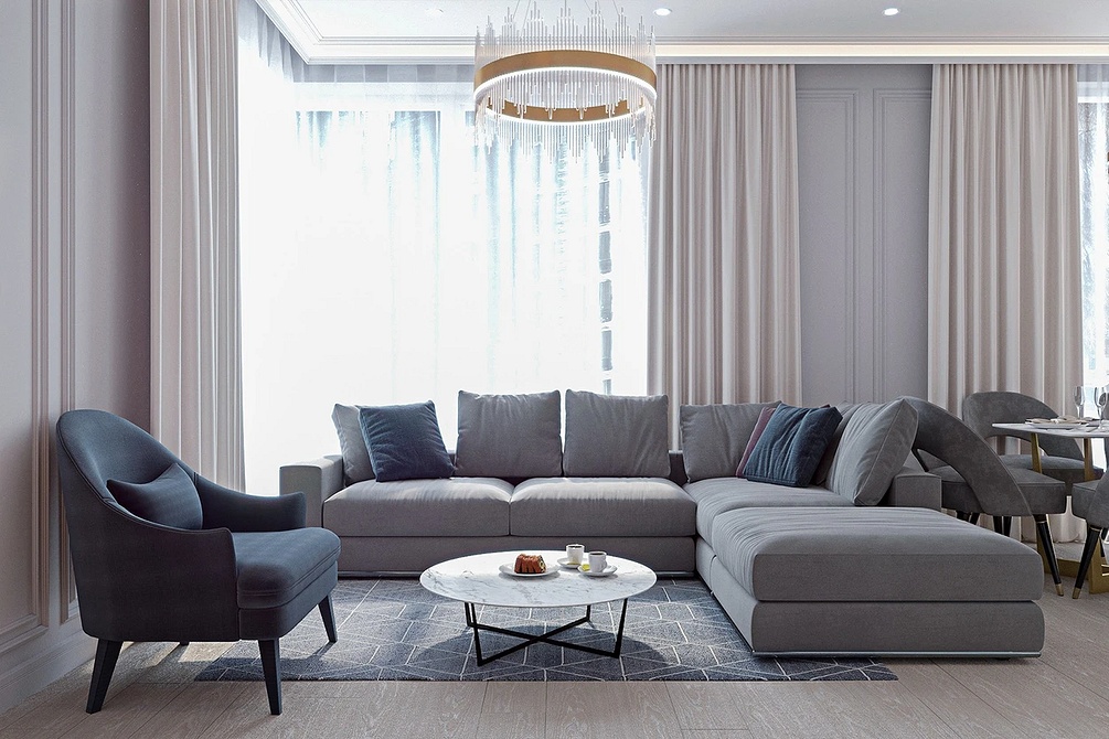 Komfortowe Podłokietniki Salon z dużym sofą z podłokietnikami zapewniającymi komfort i wsparcie w 2026 roku