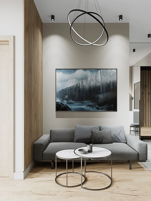 Duża sofa dla rodziny Obszerna, wygodna sofa z miękką tkaniną obiciową dla dużej rodziny w salonie.