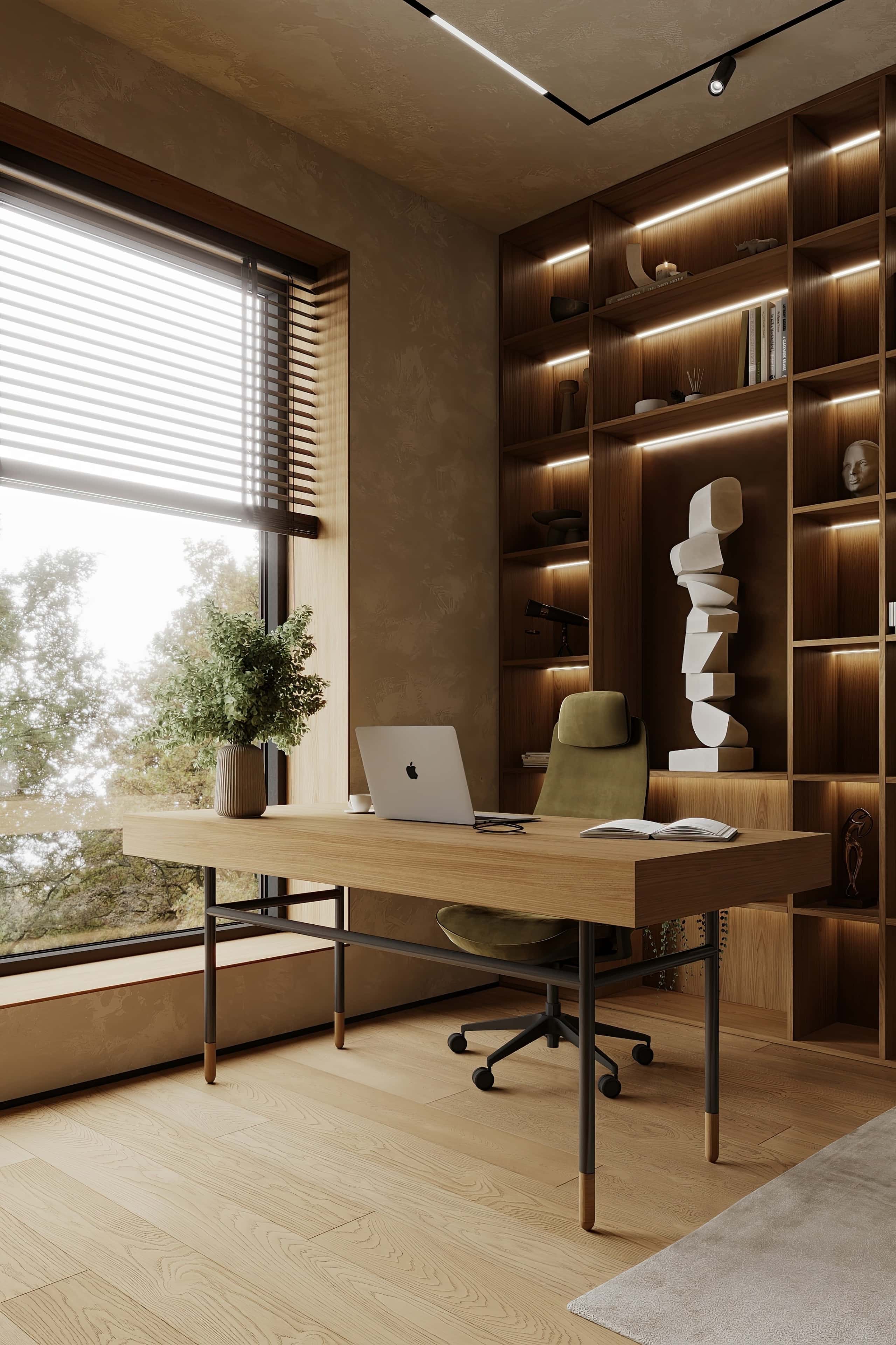 Jasne wnętrze Wnętrze domu z panoramicznymi oknami, idealne dla jasnych przestrzeni.