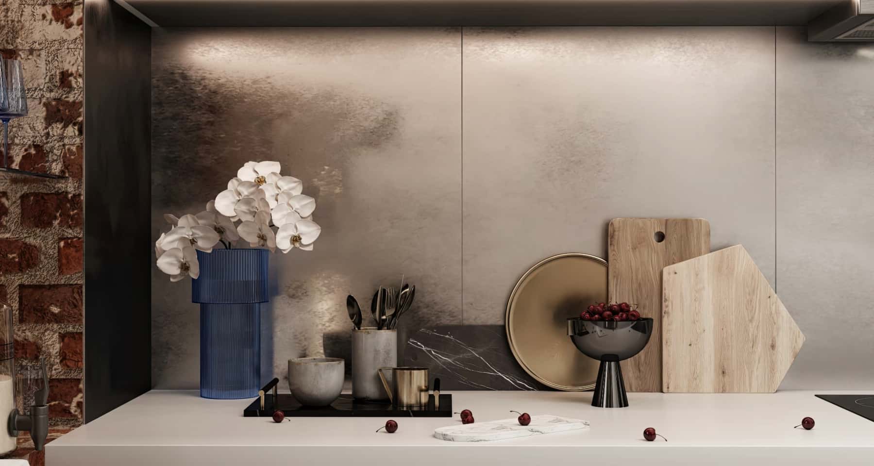 Loftowy Nowoczesny Design Nowoczesny design wnętrza 2026: loft w szaro-beżowej palecie z otwartą garderobą.