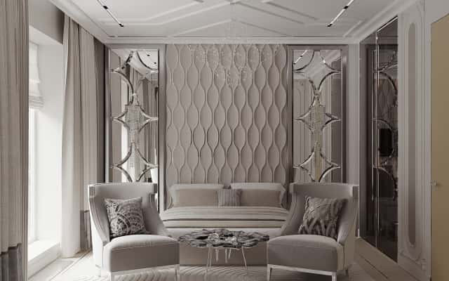 Gabinet z biblioteką i biurkiem w stylu Art Deco w nowoczesnym domu 2026.