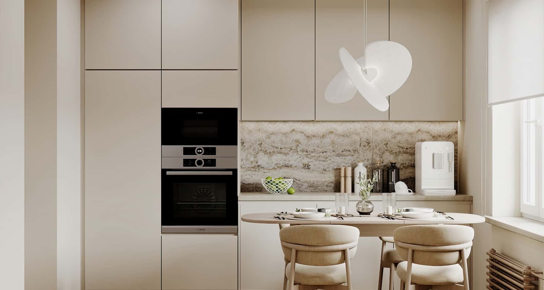 Przestronny apartament z światłem Nowoczesny design trzypokojowego mieszkania z dużą ilością naturalnego światła i przestronnym układem.