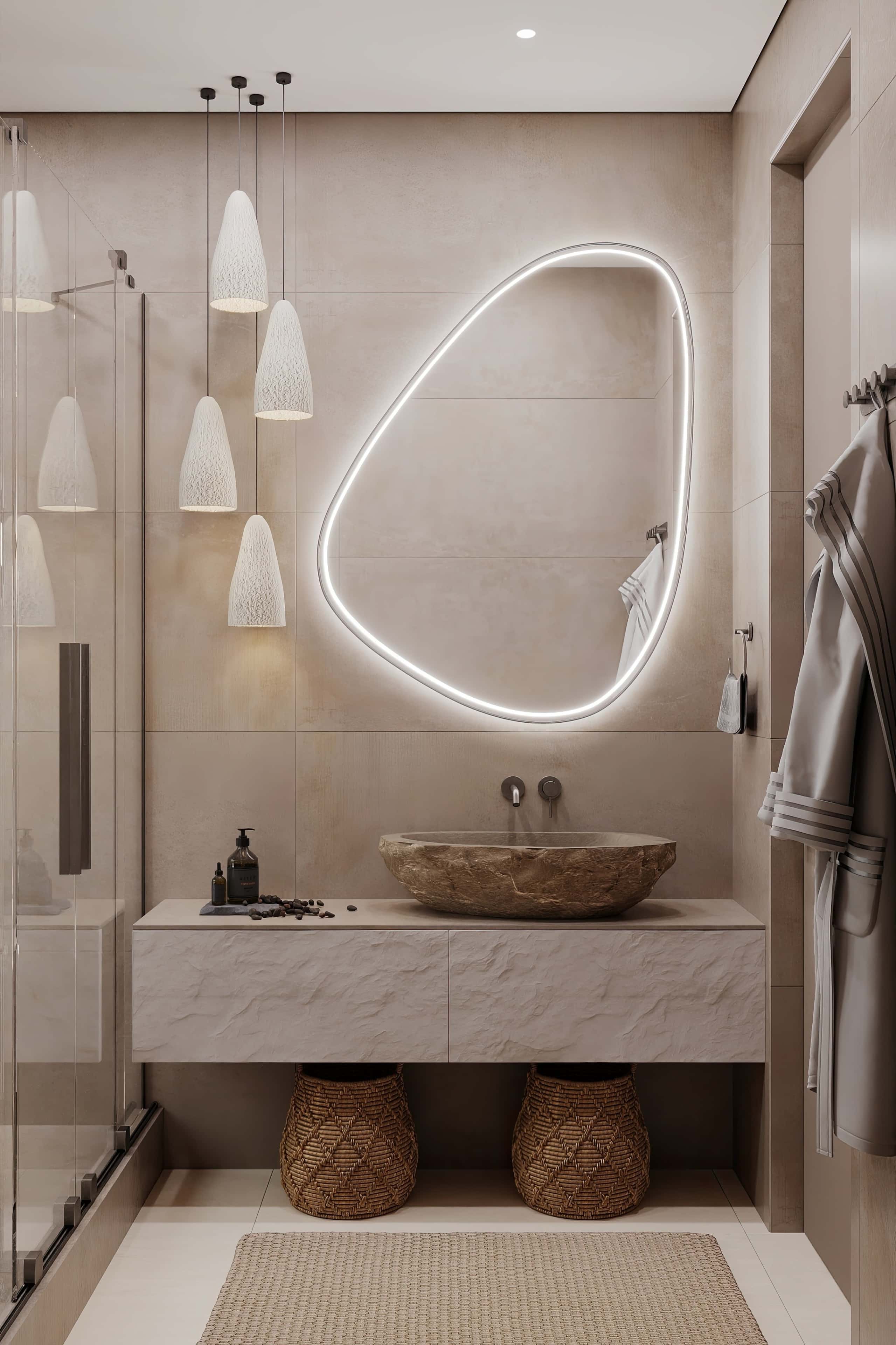 Projektowanie wnętrz 3-pokojowego mieszkania: naturalne materiały i ekologiczny wystrój w nowoczesnym stylu.