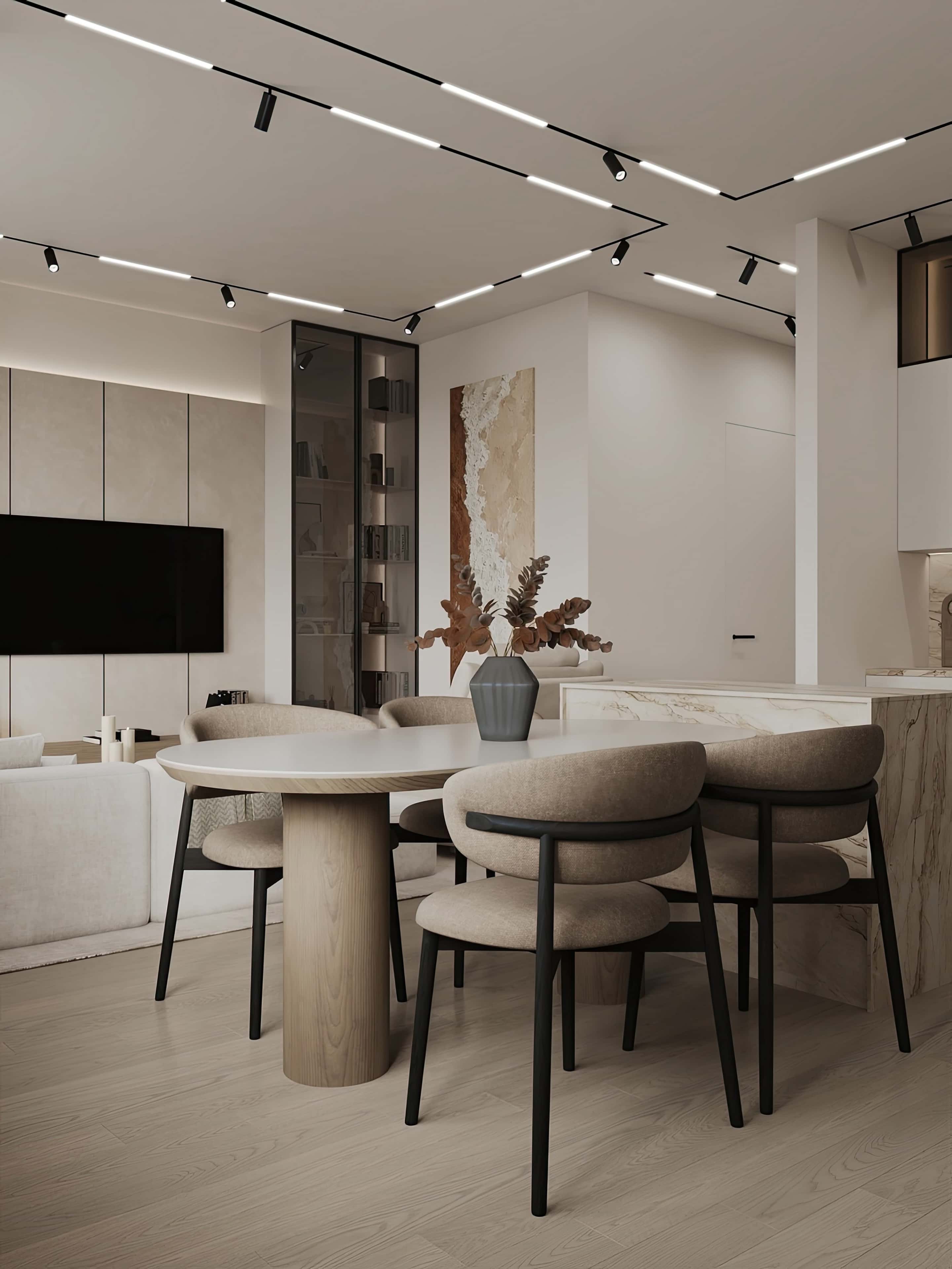 Drewno i jasność Stylowe połączenie jasnych tonów i drewna w trzypokojowym mieszkaniu z balkonem.