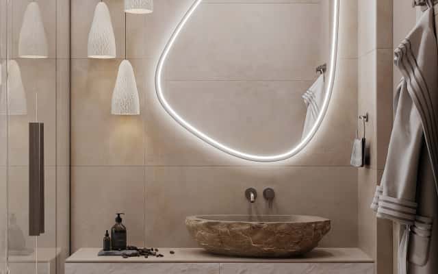 Stylowy design wnętrza 3-pokojowego mieszkania inspirowany minimalizmem i naturalnymi materiałami.