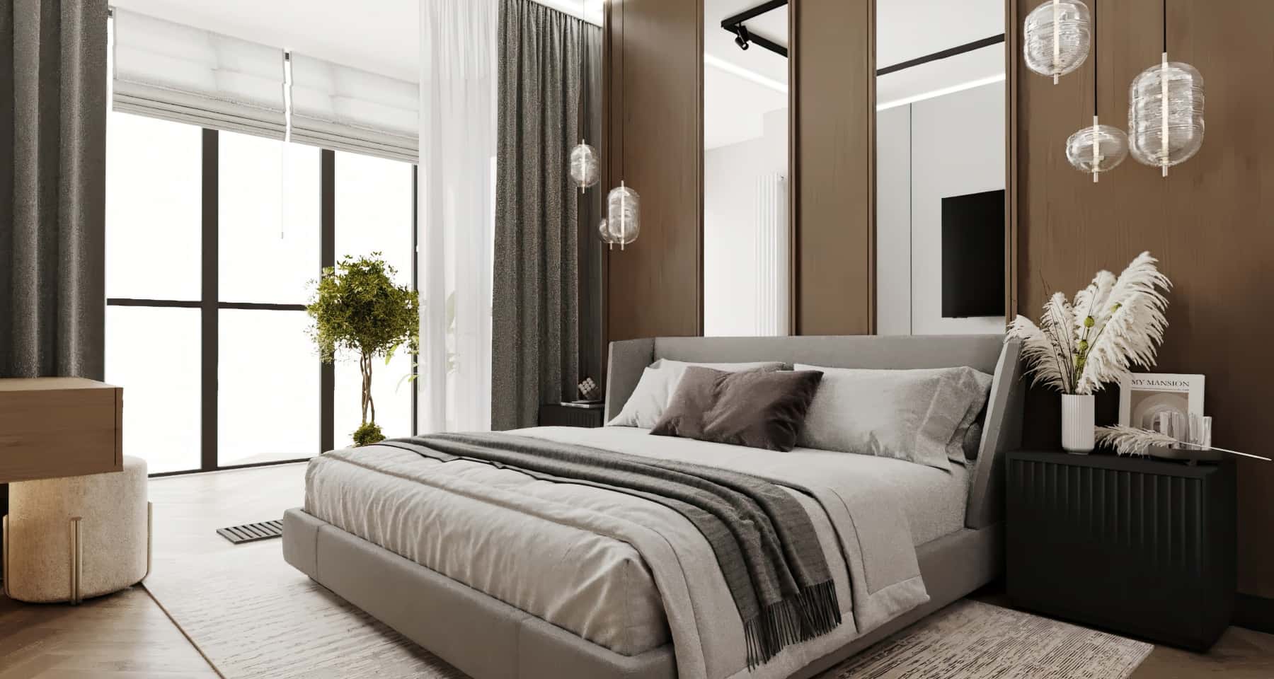 Beżowa przytulność Aranżacja trzypokojowego mieszkania: beżowe odcienie i funkcjonalne meble tworzą przytulną przestrzeń