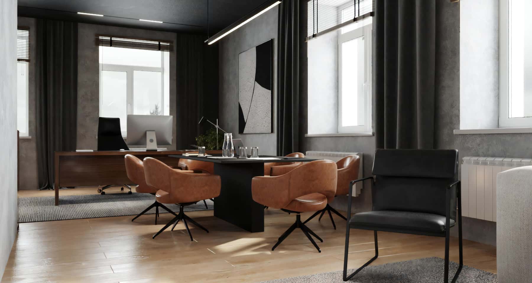 Nowoczesny design biura 2026: stylowe biurka i funkcjonalne szafy na dokumenty.