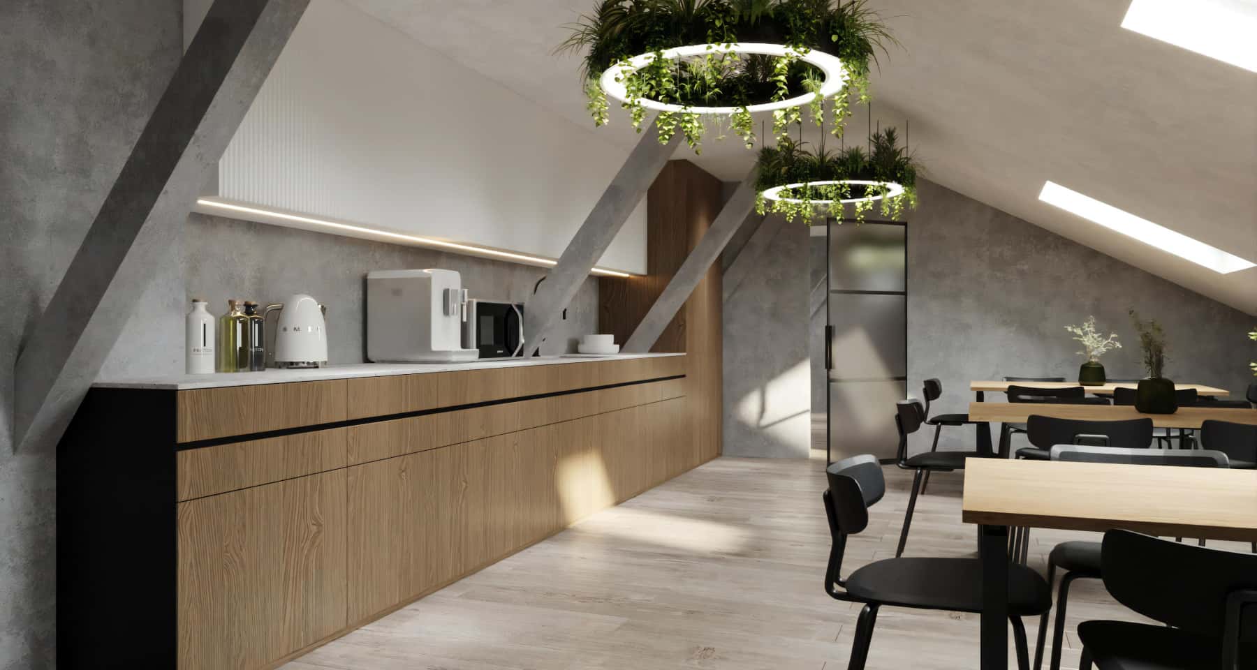 Luksusowy remont biura z panoramicznymi oknami i wygodnymi stanowiskami pracy dla zespołu 2026.