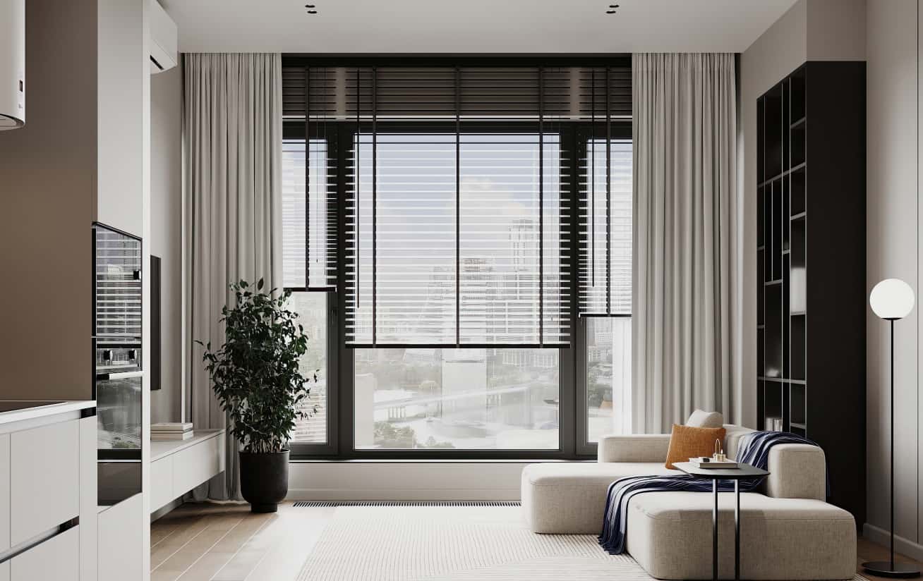 Łazienka w stylu skandynawskim z białymi płytkami i drewnianymi akcentami. Remont pod klucz.