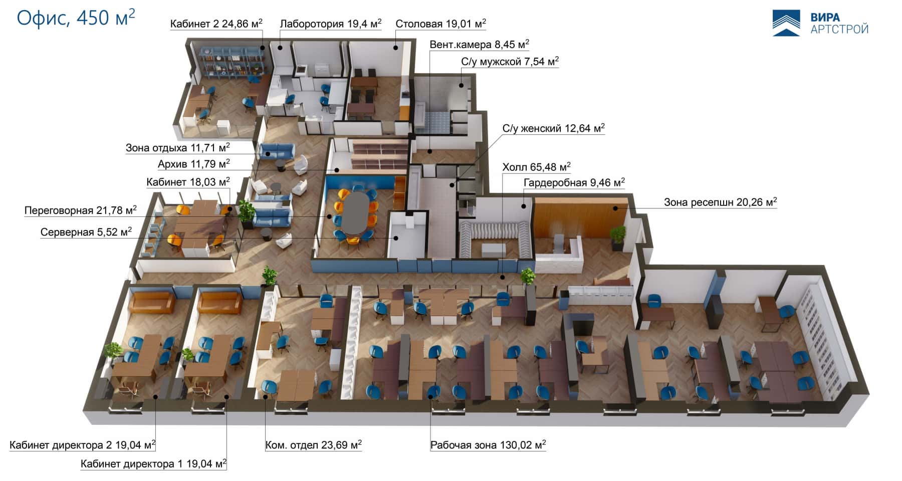 Remont biura 2026: stylowy design odzwierciedlający korporacyjną identyfikację firmy.