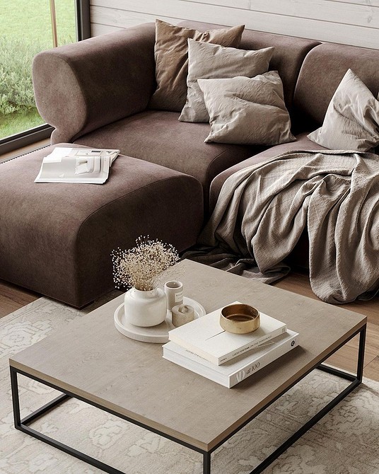 Brązowa sofa narożna w pokoju dziecięcym: oszczędność miejsca i dodatkowe miejsca do siedzenia