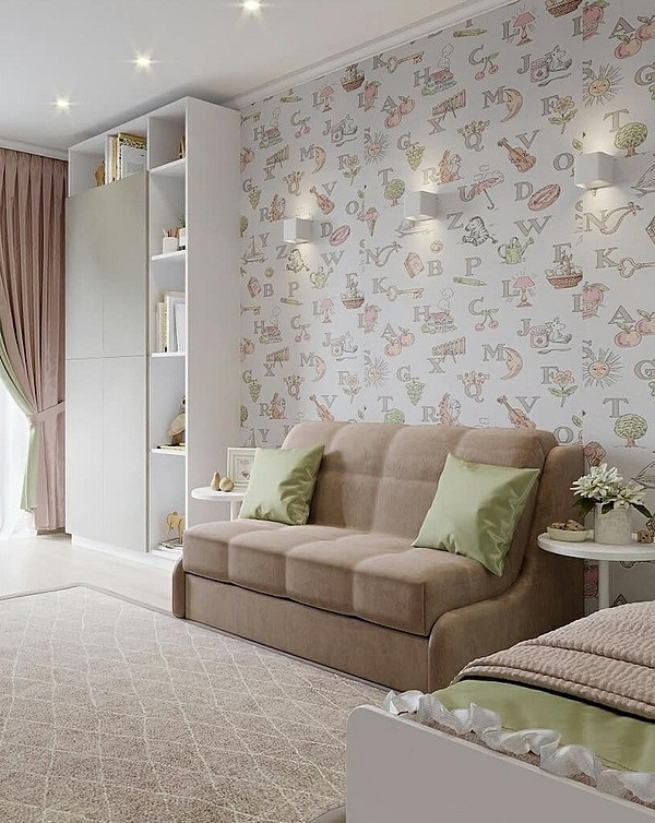 Brązowa sofa w pokoju: uniwersalny wybór do salonu lub pokoju dziecięcego.