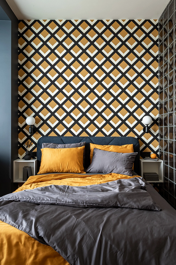 Wezgłowie z półkami Funkcjonalne wezgłowie łóżka z półkami – idealne rozwiązanie do małej sypialni.