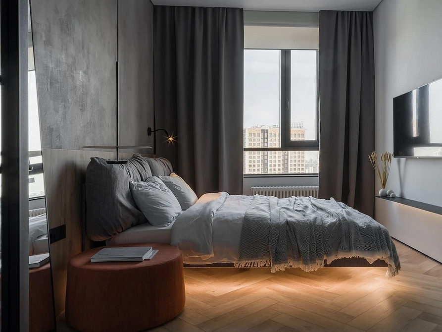 Eleganckie łóżko z podświetleniem do nowoczesnej sypialni - trendy 2026.