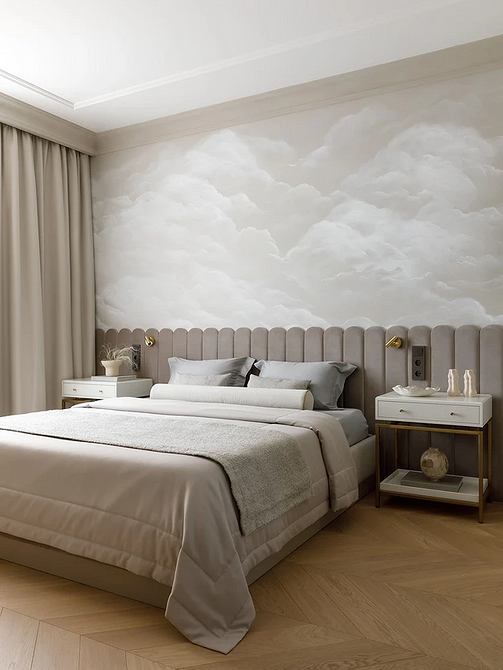 Sypialnia 2026 w stylu minimalizm: łóżko bez wezgłowia i proste formy.