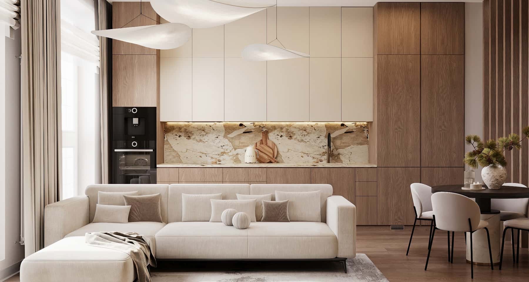 Nowoczesny dom z naturalnych materiałów – minimalistyczny design wnętrz 2026