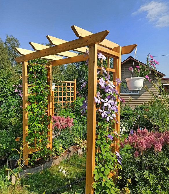 Łukowa pergola DIY Łukowa pergola DIY dla klematisów: instrukcje i inspiracje dla twojego ogrodu