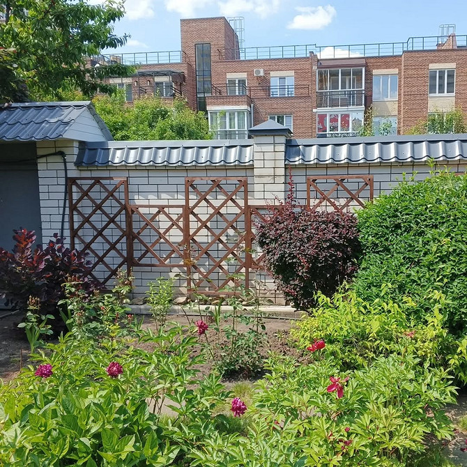 Samodzielnie zrobiona podpora dla powojnika z gałęzi drzew.