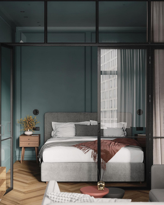 Elegancka szara sypialnia z akcentami: wybór kolorów dla przytulności i komfortu w 2026.